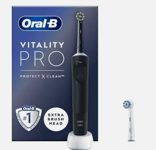 Oral-B Vitality Pro Electric Rechargeable Toothbrush with 2 Brush Heads, Black