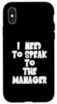 Coque pour iPhone X/XS J'ai besoin de parler au directeur - Karen Funny Meme - Stars