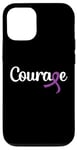 Coque pour iPhone 12/12 Pro Cancer du pancréas - Courage avec noeud ruban mauve