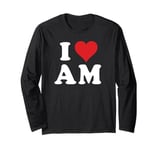 I Heart AM Initials I Love A.M. First And Last Name A M Long Sleeve T-Shirt