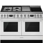 Smeg CPF120IGMPWH Portofino 120cm White Dual Cavity Range Cooker with Mixed Fuel Hob