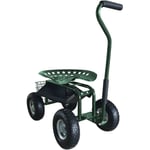 AXI AG22 Siège de jardin sur roues en Vert Tabouret pour jardinier avec bac de rangement Chariot pour le jardinage en métal avec charge max. 150 kg