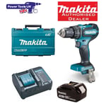 Makita DHP485SF Combi Drill, 1x 18v 3Ah Battery, DC18WC Charger & Case