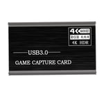 Carte d'acquisition vidéo 4K,USB 3.0,HDMI,avec boucle Audio,pour PC,Youtube,OBS,diffusion en direct - Type Black