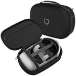 Carry Case for Meta Quest 2 VR Headset and Touch Controllers Black Molded Case