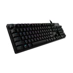 Logitech G 512 Mechanical Gaming Keyboard, RGB LIGHTSYNC, Backlit Keys, GX-Clicky Blue, Aluminum Alloy, Customizable F Keys, USB Passthrough, QWERTY US Layout - Charcoal/Black