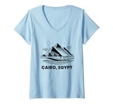 Womens Ancient Egypt Souvenir Cairo Pyramids Reminder Men Women V-Neck T-Shirt