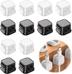 12 Pcs Attache Cable Support De Câble Magnétique,Range Cable Bureau,Cacher Le Support De Câble De Chargement De Téléphone,Support De Chargeur De Fil Adhésif Fort Pour Table De Nuit (Noir Et Blanc)