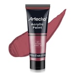 Artecho Peinture Acrylique 120ml Rouge Foncé, Acrylic Paint, Peinture pour Toile, Tissu, Bois, Roche, Papier, Verre.