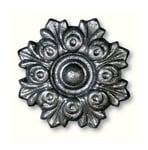 Rosace avec détail floral en fonte - Diamètre 100mm - À visser avec taraudage M5 (4,2mm) - DECO FER FORGE