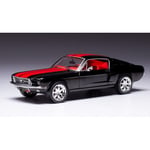 FORD MUSTANG FASTBACK 1967 BLACK/RED 1:43 Ixo Model Auto Stradali Die Cast