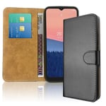 Leather Wallet Flip Cover Case for Nokia C21 (Black) Black