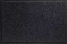 ID Mat Mirande Noir Tapis Paillasson, Fibres Nylon sur Semelle PVC caoutchouté, 40 x 60 cm