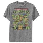 Teenage Mutant Ninja Turtles Kids' Turtle Group T-Shirt, Charcoal Heather, L