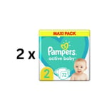 Vaipat Pampers Active Baby Maxi Pack koko 2, 72 kpl x 2