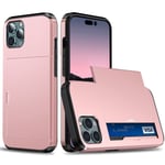 SKALO iPhone 14 Pro Max Armor Skal Korthållare - Roséguld Rosa guld