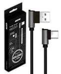 V-TAC USB-C to USB A Cable 90 Degree Angle - 1 Metre - Type C Cable for Smartphone, Computer, Tablet - Quick Charge 2.A and Data Transfer - Compatible with Apple Huawei Samsung