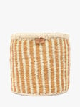 The Basket Room Hotuba Woven Storage Basket, Gold Stripe, Small