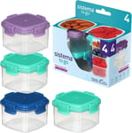 4 X SISTEMA TO GO KNICK KNACK PACK MINI 62 ML SNACK POT FOOD STORAGE CONTAINERS