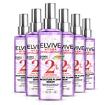 6x Loreal Elvive Hydra Hyaluronic Moisture Plump Leave In Hair Serum Spray 150ml