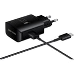 Samsung Chargeur secteur fast-charge 25W Noir avec câble USB/USB-C