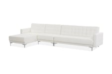 Hörnbäddsoffa Westerleigh Large Höger Konstläder - Vit Bäddsoffa divan