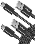 Anker USB C Charger Cable, 2-Pack 10 ft (3 m) USB to USB C Cable, USB A to USB C Braided Phone Charger Cable for iPhone 15 (Standard Charging), Samsung S22/S21, Huawei, Pixel, iPad, Switch, and More