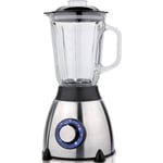 Kitchen Genie 1.5L Food Blender Glass Jug 800W  2 Speed Polished S/Steel