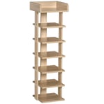 7 Tier Shoe Rack Organizer Storage Shelf Wooden Display Cabinet