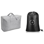 AiQInu Grand Sac de Rangement 105L, Rangement Sous Lit Pliable Closet Organizer Sac de Rangement & Sacs de Linge Pliables avec Cordon de Serrage, Résistants aux Déchirures Portables