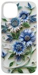 Coque pour iPhone 14 Plus Fleur Bleu Bleuet Floral Nature Femme Filles Fleurs