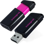 Cle 8 Go Pulse Usb 2.0-Protection Integree Ouverture/Fermeture Slide-Rose Fluo