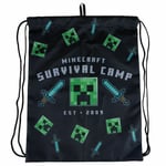 MINECRAFT Creeper black and Green Drawstring Bag 41cm x 30cms