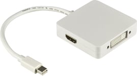 DELTACO Mini DisplayPort for DVI/HDMI/DisplayPort, Ultra HD i 30Hz