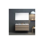 Meuble de salle de bains double lavabo KIAMAMI VALENTINA - 120 cm - Orme - Avec miroir