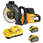 DCS691X2-QW FlexVolt Accu machine à tronçonner 230 mm 54V 2 x 9 Ah batteries et chargeur - Dewalt