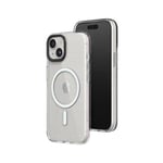 RhinoShield Coque Clear Compatible avec Magsafe pour [iPhone 15] | Force magnétique supérieure, Haute Transparence et résiste au jaunissement. Personnalisable - Noir Contour objectifs Photo