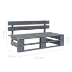 KIMISS Banc palette de jardin Bois Gris-LEF