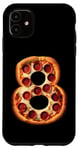 Coque pour iPhone 11 8e anniversaire Pizza Party Garçons Cheese Kids Pie Eight Bday Boy