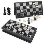 25x25cm Magnetic Chess Set,Black White Magnetic Chess Piece Set Portable Folding Chess Board Games,Chess Board Set Traditional Strategy Game,Travel Games for Adults Kids Children Family Gathering