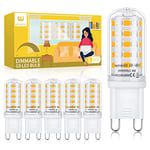 wowatt G9 LED Bulbs Dimmable Natural White 4000K, 4W LED G9 Bulbs Equivalent to 40W G9 Halogen Bulb, 400LM, AC 220-240V, CRI＞83, No Flicker, Energy Saving G9 LED Capsule Light Bulbs, 6 Pack