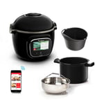 Moulinex Cookeo Touch Wifi Multicuiseur intelligent haute pression + moule à gâteaux 18 cm, 6 L, Ecran tactile, 250 recettes intégrées, Application Moulinex YY5297FB, Noir