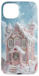 iPhone 15 Plus Cute Christmas Gingerbread House Snowflakes Holiday Xmas Case