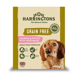 Harringtons Complete Wet Tray Grain Free Hypoallergenic Adult Dog Food Salmon & Potato 8x400g - Made with All Natural Ingredients