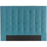 Tête de lit capitonnée en tissu bleu canard L140 cm halciona