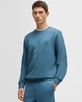 Boss Orange Westart Mens Crew Neck Sweatshirt With Logo Patch - Blue - Size X-Large