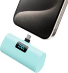 Mini Power Bank for iPhone 15 Series,Upgraded 5200mAh PD USB C Portable Charger Built-in USB-C Connector,Battery Pack Compatible with iPhone 15/15 Plus/15 Pro/15 Pro Max/Samsung,Android -Green