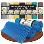 DIY Doctor - 2x Anti Slip Gripper Rolls (190 x 30cm) - Rug Gripper - Anti Slip Rug Underlay - Rug Grippers for Laminate Floor - Carpet Grippers - Non Slip PVC Matting - Shelf Drawer Liner Blue