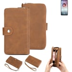 Wallet + Protective case for Oppo Reno6 Z 5G cover brown