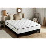 CONFORT DESIGN HOTEL GRAND CONFORT - Ensemble matelas + sommier 180x200 - 891 ressorts - 7 zones - Ferme - 30 cm - 100% Français